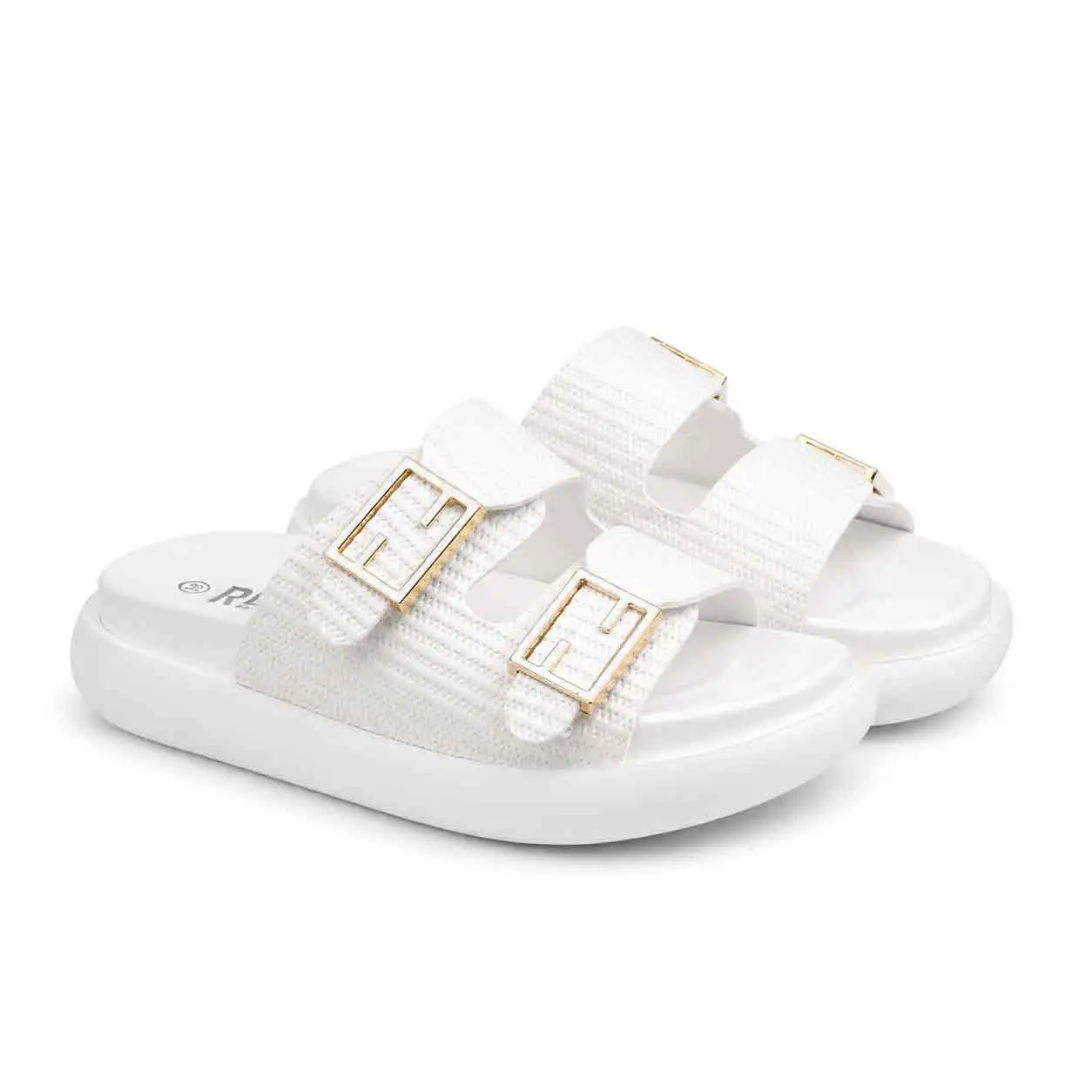 Sandale Compense pour femme 8099-2 blanc miniature